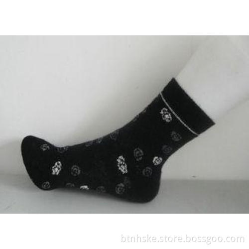 Customized Jacquard Cotton Wool Socks With Hand Link For Si